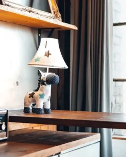 Kinderzimmerlampen|Kinderlampen*Happy Lamps Tischlampe Pferd Weiß Rosa Blau 47cm Kinder Erwachsene