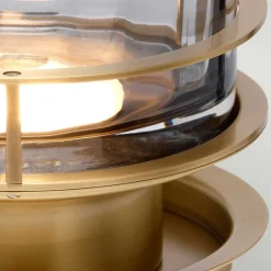 Elstead Tischlampe Rauchglas 36,4 cm hoch mit GX53 LED 3000 K< Rustikale Lampen|Metall Lampen