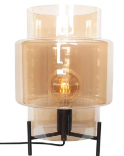 By Rydéns Tischlampe Rauchglas Metall 37 cm E27 Dreibein< Wohnzimmerlampen|Metall Lampen