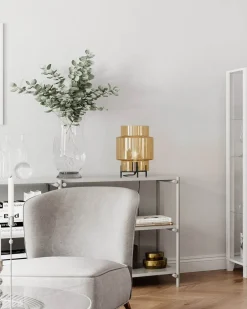 By Rydéns Tischlampe Rauchglas Metall 37 cm E27 Dreibein< Wohnzimmerlampen|Metall Lampen