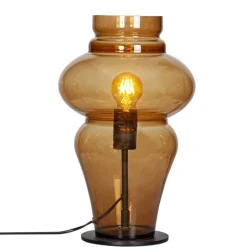 Wohnzimmerlampen|Metall Lampen*By Rydéns Tischlampe Rauchglas Metall 40,6 cm hoch E27 Vintage Design