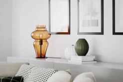 Wohnzimmerlampen|Metall Lampen*By Rydéns Tischlampe Rauchglas Metall 40,6 cm hoch E27 Vintage Design