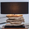 Tischlampen|Schlafzimmer Lampen*Invicta Interior Tischlampe RIVER Treibholz Leinen Handarbeit Unikat