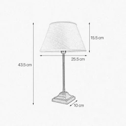 Tischlampen|Schlafzimmer Lampen*Giovanni Battista Tischlampe Rustikal 43,5 cm Messing Stoff E14 ELENA