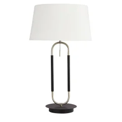 Wohnzimmerlampen|Schlafzimmer Lampen*Searchlight Tischlampe Samt Schirm Zugschalter 63 cm E27 Weiß Silber