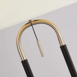 Wohnzimmerlampen|Schlafzimmer Lampen*Searchlight Tischlampe Samt Schirm Zugschalter 63 cm E27 Weiß Silber