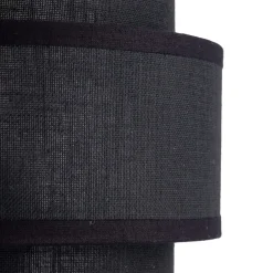 TK Lighting Tischlampe Schwarz 38 cm hoch Stoff Metall E27 GREET< Tischlampen|Schlafzimmer Lampen