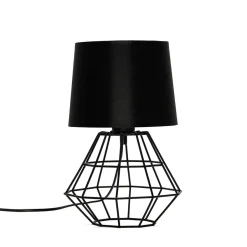 Designerlampen|Moderne Lampen*TK Lighting Tischlampe Schwarz E27 Metall Stoff 34 cm