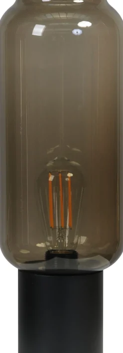 Masterlight Tischlampe Schwarz Glas Schirm 43 cm hoch Wohnzimmer< Glaslampen|Wohnzimmerlampen