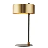 Wohnzimmerlampen|Schlafzimmer Lampen*Searchlight Tischlampe Schwarz Gold H: 49 cm D: 25 cm E14 Metall