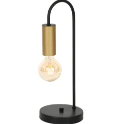 Wohnzimmerlampen*Luminex Tischlampe Schwarz Messing 39 cm Metall Modern für