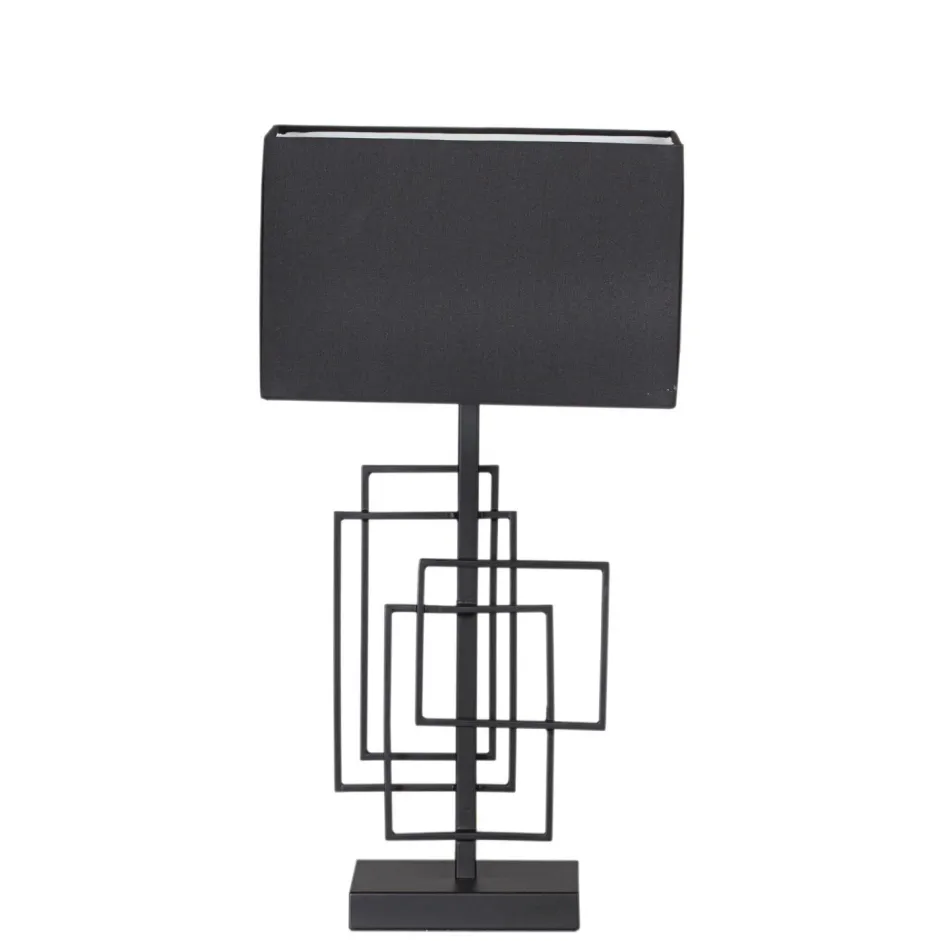 Wohnzimmerlampen|Schlafzimmer Lampen*By Rydéns Tischlampe Schwarz Metall Stoff 52 cm E27 Modern