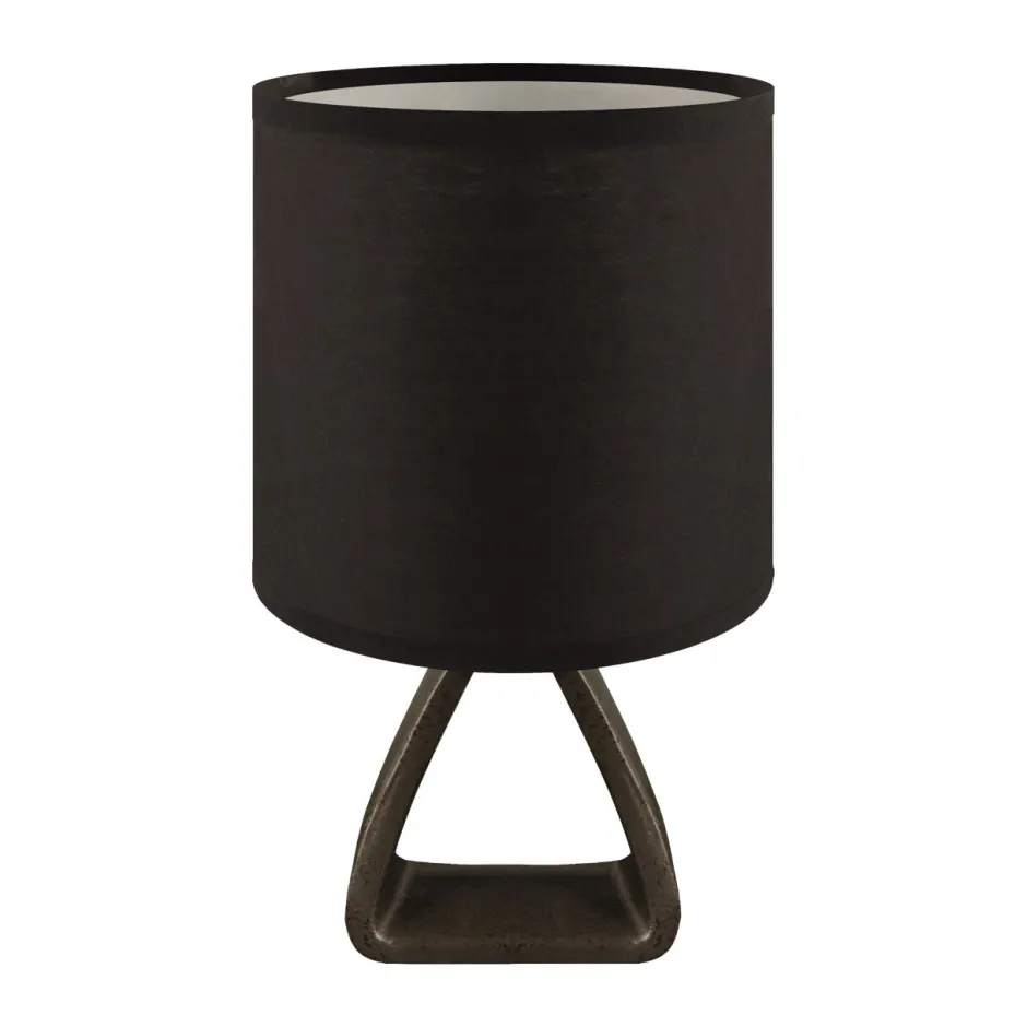 Strühm Tischlampe Schwarz Stoff Keramik 27 cm klein E14< Tischlampen|Schlafzimmer Lampen