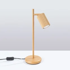 Sollux Tischlampe schwenkbar 43 cm hoch Aluminium in Gold GU10< Bürolampen|Schlafzimmer Lampen