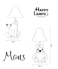 Wohnzimmerlampen|Kinderzimmerlampen*Happy Lamps Tischlampe Sendung mit der Maus 52 cm vegan Kunstleder LED