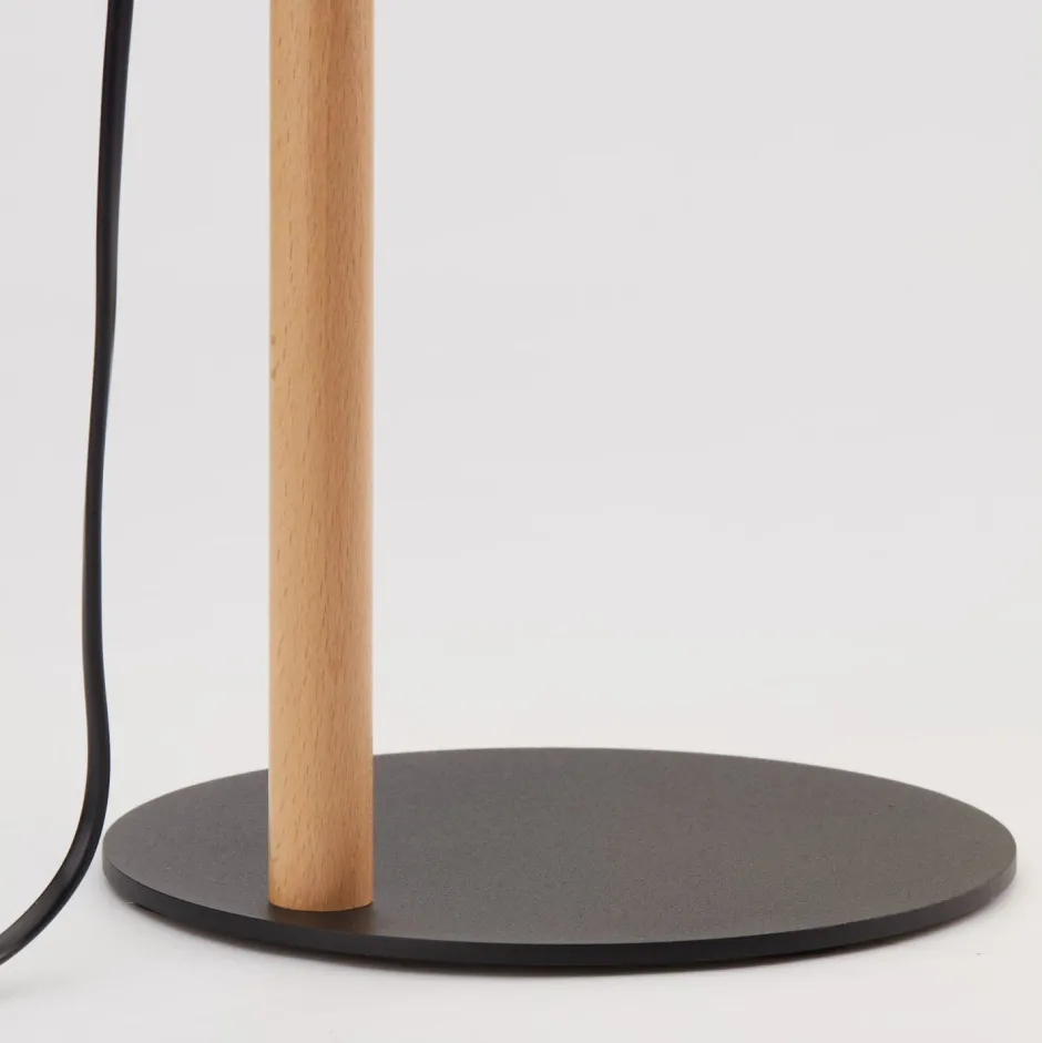 Schreibtischlampen|Lampen Aus Aller Welt*TK Lighting Tischlampe Skandinavisch Holz Leinen 46 cm E27