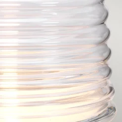 Schlafzimmer Lampen|Metall Lampen*Elstead Tischlampe Stoff Glas 64,3 cm beleuchteter Fuß mit LED GU10