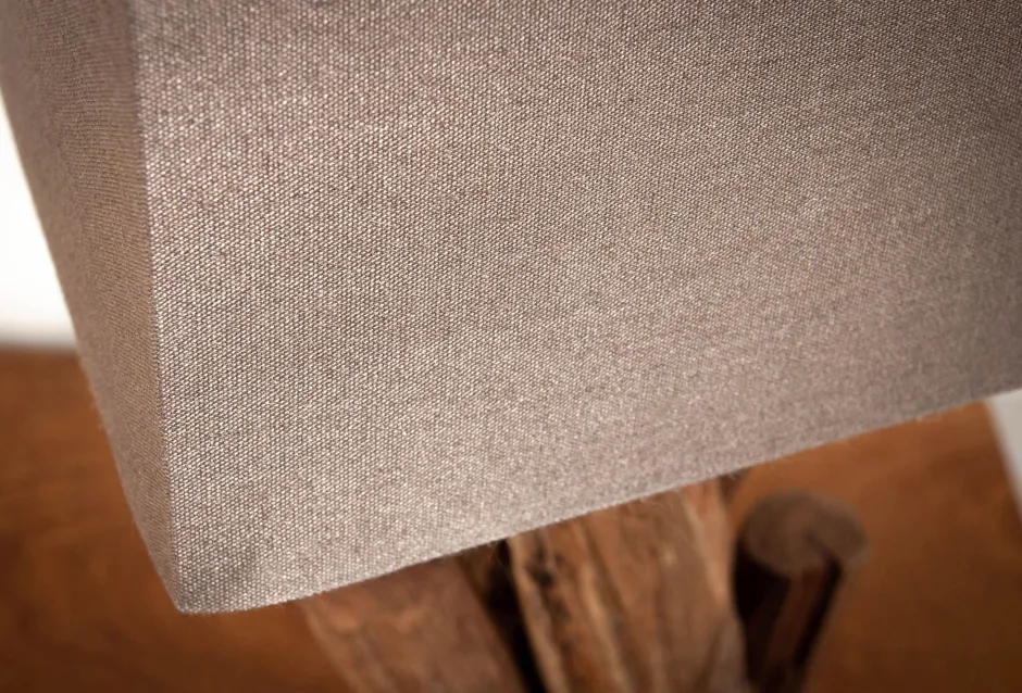 Invicta Interior Tischlampe Stoff Holz blendarm E14 45 cm in Natur Braun< Stofflampen|Holzlampen