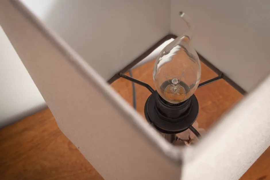 Invicta Interior Tischlampe Stoff Holz blendarm E14 45 cm in Natur Braun< Stofflampen|Holzlampen