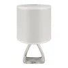 Tischlampen|Schlafzimmer Lampen*Strühm Tischlampe Stoff Keramik 27 cm hoch Grau Weiß E14