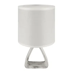 Tischlampen|Schlafzimmer Lampen*Strühm Tischlampe Stoff Keramik 27 cm hoch Grau Weiß E14