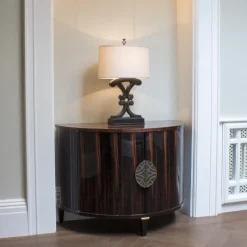 Tischlampen|Schlafzimmer Lampen*Elstead Tischlampe Stoff Metall 65 cm Schwarz antik Creme E27