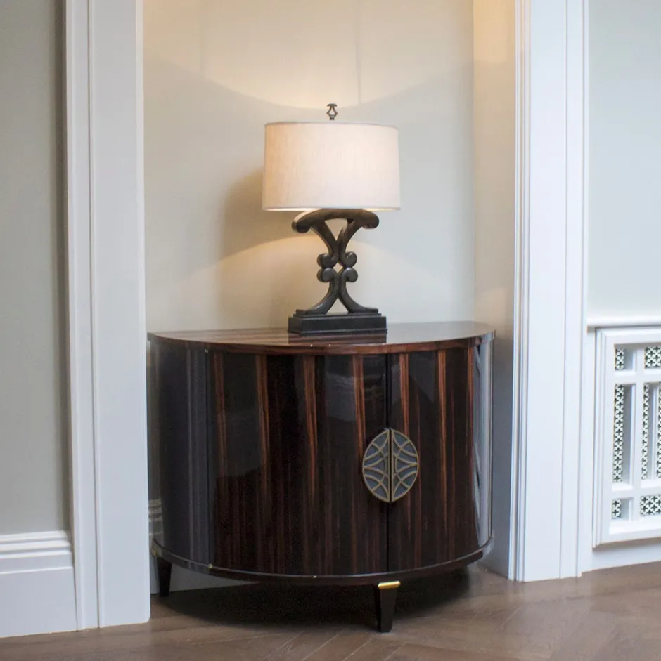 Tischlampen|Schlafzimmer Lampen*Elstead Tischlampe Stoff Metall 65 cm Schwarz antik Creme E27