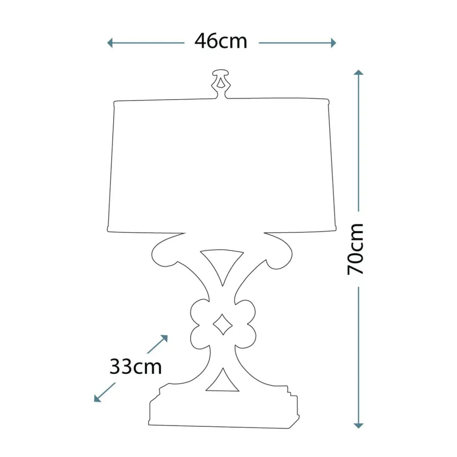 Tischlampen|Schlafzimmer Lampen*Elstead Tischlampe Stoff Metall 65 cm Schwarz antik Creme E27