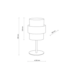 TK Lighting Tischlampe Stoff Metall 38 cm hoch Schwarz Weiß E27< Tischlampen|Schlafzimmer Lampen