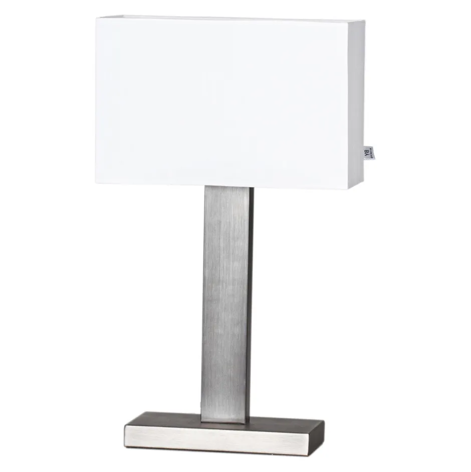 Wohnzimmerlampen|Schlafzimmer Lampen*By Rydéns Tischlampe Stoff Metall E27 47 cm in Silber matt Weiß