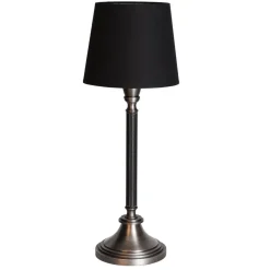 Wohnzimmerlampen|Schlafzimmer Lampen*By Rydéns Tischlampe Stoff Metall E27 59,5 cm in Schwarz Silber