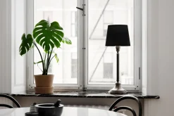 Wohnzimmerlampen|Schlafzimmer Lampen*By Rydéns Tischlampe Stoff Metall E27 59,5 cm in Schwarz Silber