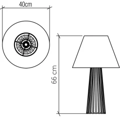 Elstead Tischlampe Stoff Teak Holz Furnier Stoff 66 cm E27< Wohnzimmerlampen|Schlafzimmer Lampen