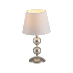 Just Light Tischlampe Stoffschirm Metall Creme Bronze 36 cm E27< Wohnzimmerlampen|Schlafzimmer Lampen