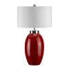 Elstead Tischlampe THALIE Rot Porzellan H:58cm Designlampe< Stofflampen|Retro Lampen