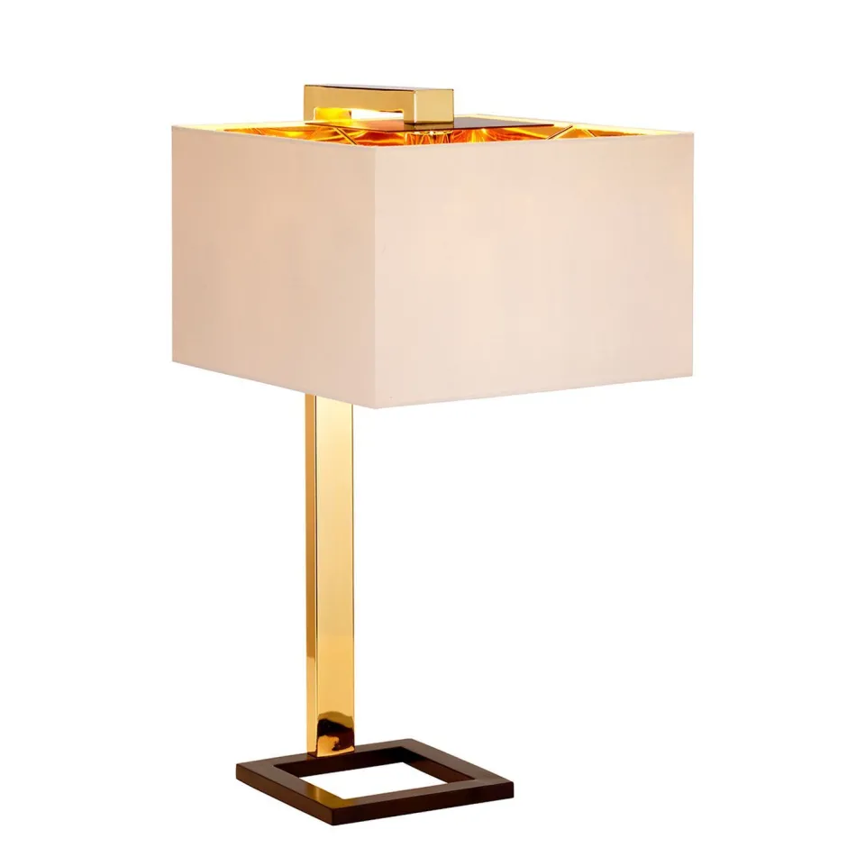 Elstead Tischlampe TIAGO in Gold Braun Creme H:62cm Lampe< Schlafzimmer Lampen|Stofflampen