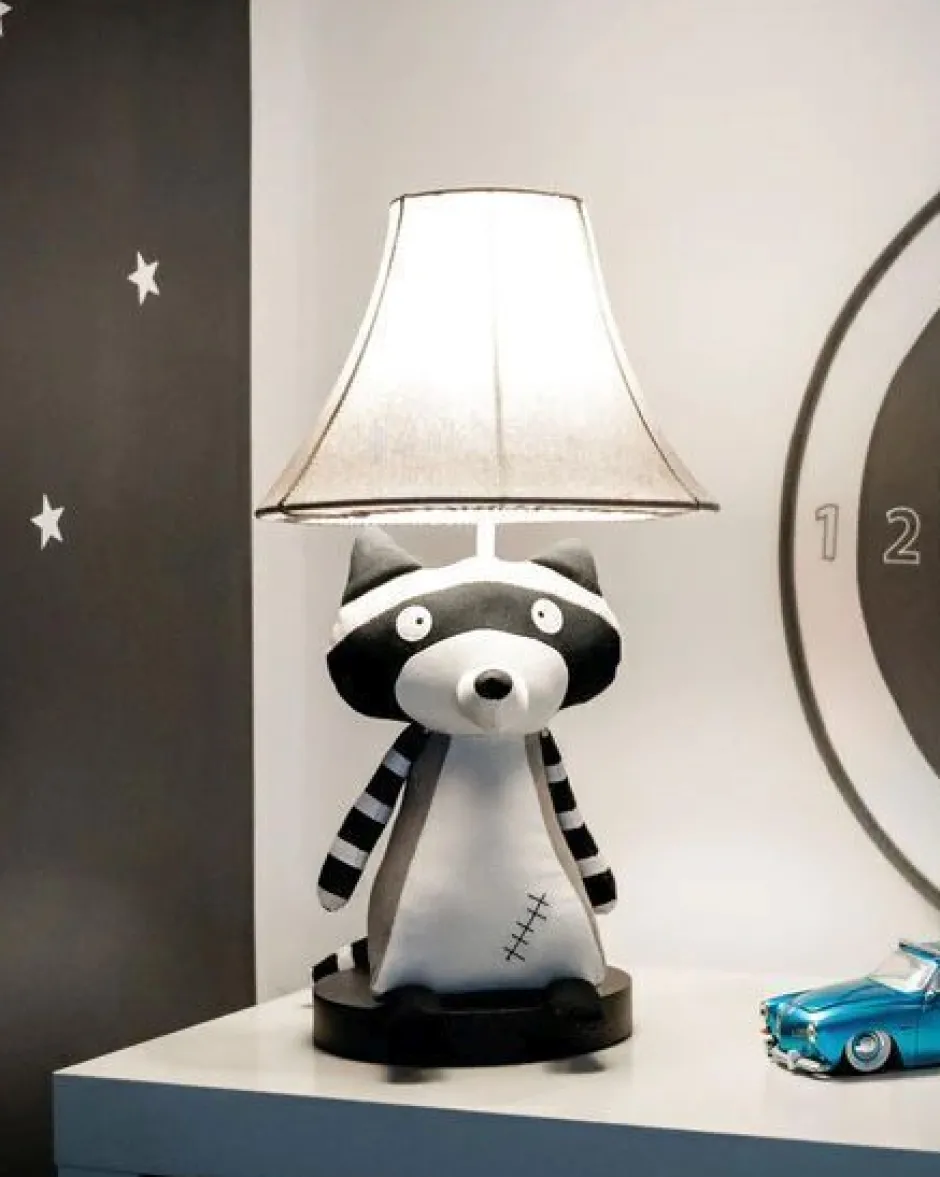 Kinderzimmerlampen|Kinderlampen*Happy Lamps Tischlampe Waschbär 47 cm Kinderzimmer Wohnzimmer