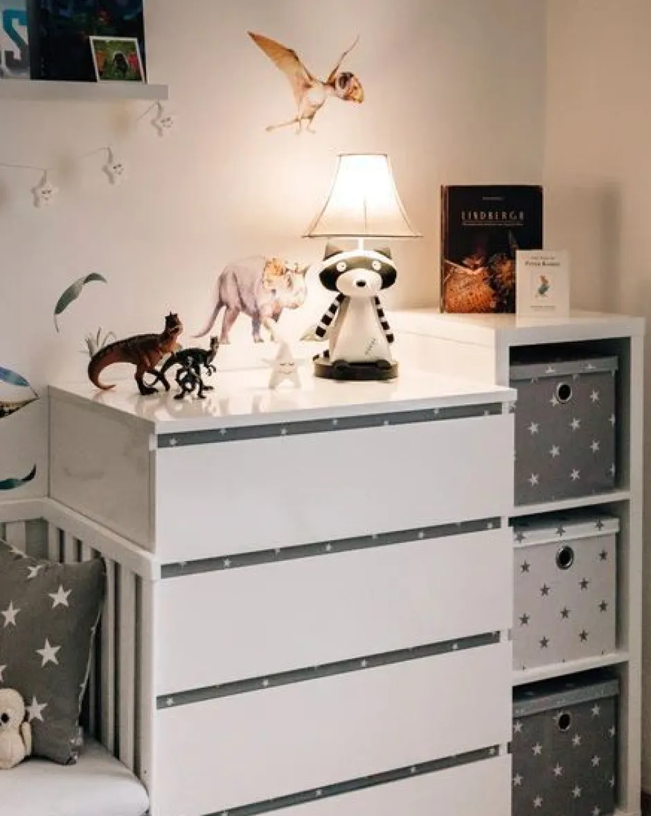 Kinderzimmerlampen|Kinderlampen*Happy Lamps Tischlampe Waschbär 47 cm Kinderzimmer Wohnzimmer