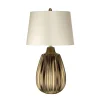 Elstead Tischlampe Weiß Bronze E27 55 cm Stoff Keramik< Wohnzimmerlampen|Stofflampen