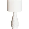 Wohnzimmerlampen|Schlafzimmer Lampen*By Rydéns Tischlampe Weiß Creme Keramik Stoff E27 74 cm hoch