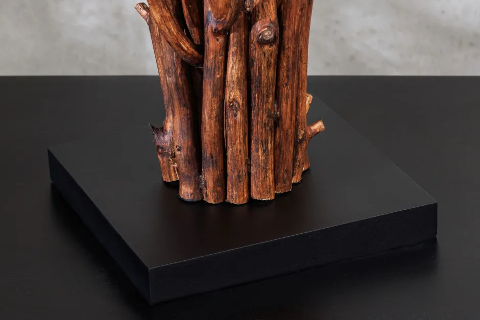 Invicta Interior Tischlampe Weiß Holz Stoff E27 H:58 cm gemütlich< Tischlampen|Schlafzimmer Lampen