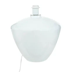 TK Lighting Tischlampe Weiß Silber groß 62 cm Stoff Glas E27< Nachttischlampen|Stofflampen