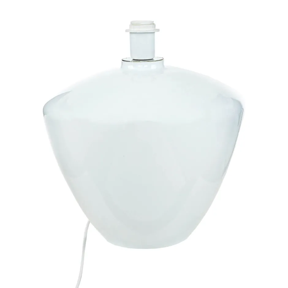 TK Lighting Tischlampe Weiß Silber groß 62 cm Stoff Glas E27< Nachttischlampen|Stofflampen