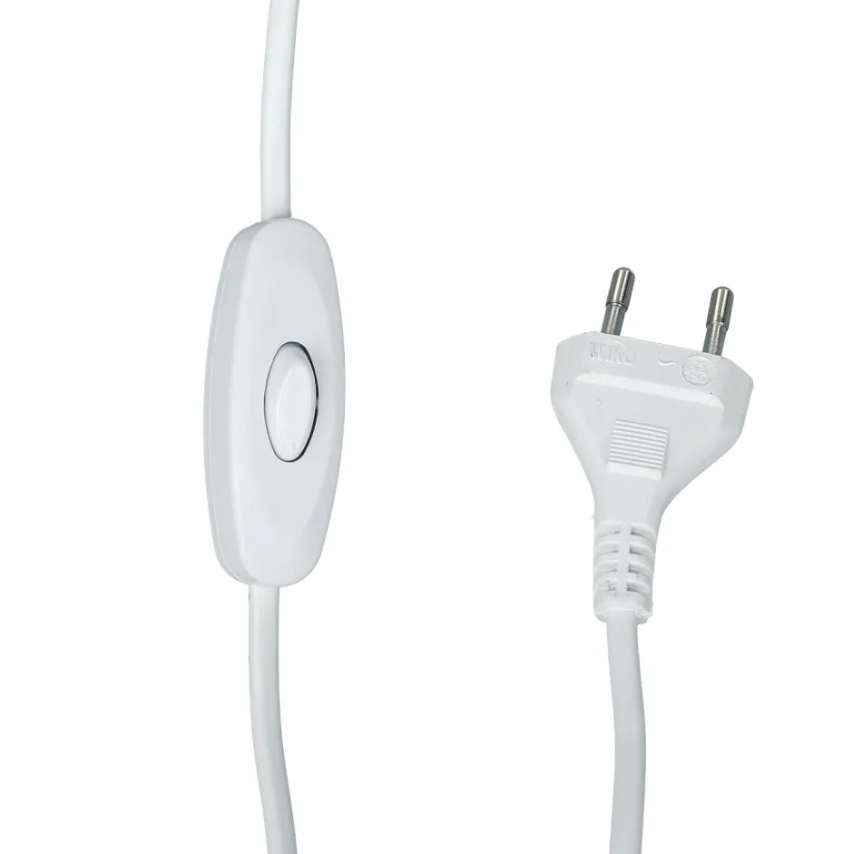 TK Lighting Tischlampe Weiß Silber groß 62 cm Stoff Glas E27< Nachttischlampen|Stofflampen