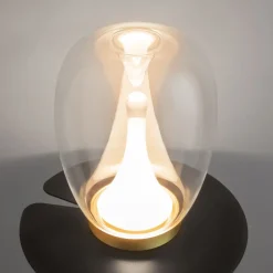 Led Lampen|Tischlampen*Maytoni Tischleuchte Aluminium Glas LED Ø 20 cm 27,2 cm in Gold