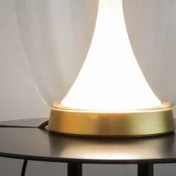 Led Lampen|Tischlampen*Maytoni Tischleuchte Aluminium Glas LED Ø 20 cm 27,2 cm in Gold