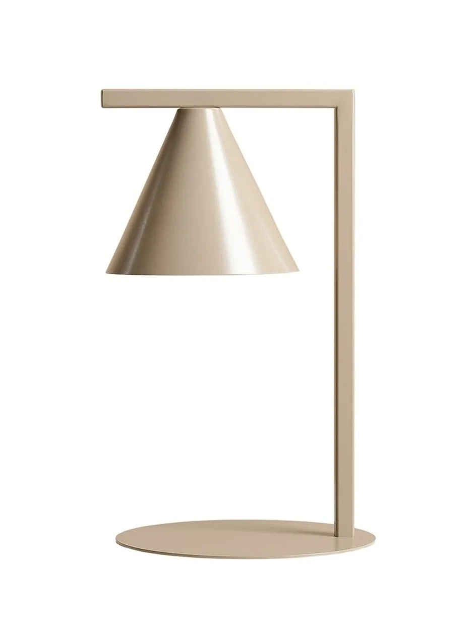 Tischlampen|Schlafzimmer Lampen*ALDEX Tischleuchte Beige E14 40 cm hoch Metall Kegelschirm