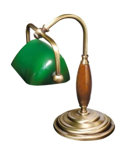 Giovanni Battista Tischleuchte Bronze Hell aus Messing Art Déco< Glaslampen|Metall Lampen