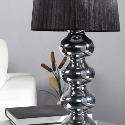 Tischlampen|Schlafzimmer Lampen*Invicta Interior Tischleuchte 50cm Modern Design edel Schwarz Chrom