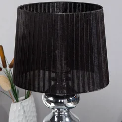 Tischlampen|Schlafzimmer Lampen*Invicta Interior Tischleuchte 50cm Modern Design edel Schwarz Chrom